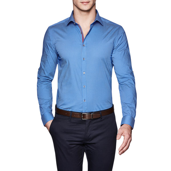 Blue and white custom shirt